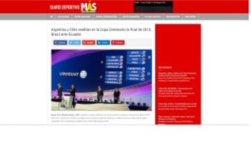 Diario Deportivo Más fue otro medio que destacó el choque de los dirigidos por Juan Antonio Pizzi ante la albiceleste.