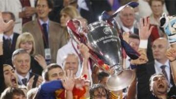 <b>CHAMPIONS </b>Puyol, durante la celebración de la Liga de Campeones.