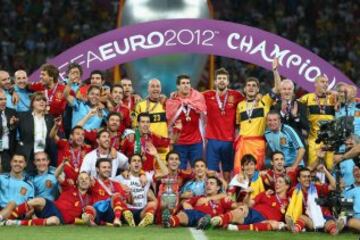 Eurocopa 2012. Final. Espa?a-Italia. La Selecci車n gan車 4-0 a la 'Azzurra'.