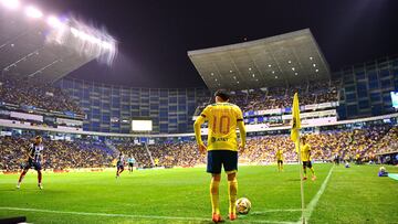 Diego Valdes of America during the final first-leg match between America and Monterrey as part of the Torneo Apertura 2024 Liga MX at Cuauhtemoc Stadium, on December 12, 2024 in Puebla, Mexico.