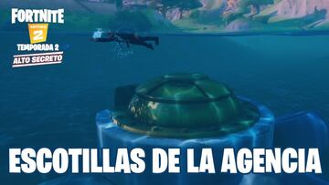 Fortnite Cap&iacute;tulo 2 - Temporada 2 | Desaf&iacute;o de Asalta la Agencia: nada sobre escotillas en La Agencia
 