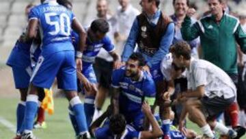 El Limassol festeja el triunfo ante el Zúrich.