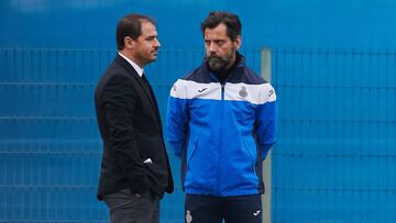 Quique en un entrenamiento.