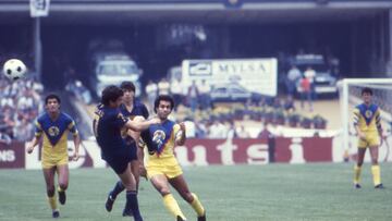 Foto del Jugador Cristobal Ortega del Club America en 1985 en un partido vs Pumas
1985/Mexsport/David Leah