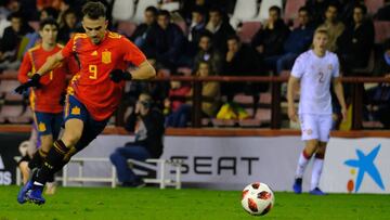 Mayoral, en el partido entre España Sub-21 y Dinamarca.