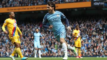 Silva celebra su gol.