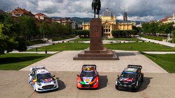 WRC Cars are seen during the World Rally Championship Croatia in Zagreb, Croatia on 17 April, 2024 // Jaanus Ree / Red Bull Content Pool // SI202404170571 // Usage for editorial use only //