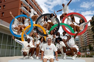 La selección francesa de balonmano, en los aros olímpicos de la Villa. 