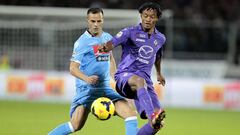 Juan Guillermo Cuadrado en sus primeros partidos con la Fiorentina 