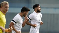 Entrenamiento de Antoñín con el Málaga.