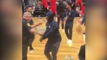 Fan de los New Orleans Pelicans, se hace pasar por jugador y calienta con ellos