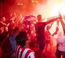 Atlético fans celebrate with Neptune