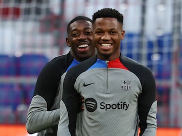 Ansu Fati y Dembelé.