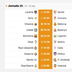 Partidos de hoy, 15 de junio, en LaLiga y en Segunda: horarios y TV