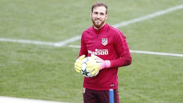 Oblak, en un entrenamiento del Atl&eacute;tico en noviembre. 