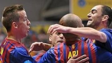 El Barça celebra la victoria.