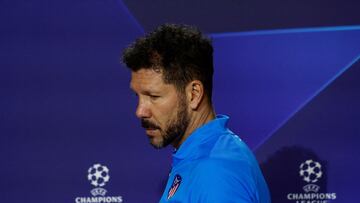 Soccer Football - Champions League - Atletico Madrid Press Conference - Wanda Metropolitano, Madrid, Spain - April 12, 2022 Atletico Madrid coach Diego Simeone during the press conference REUTERS/Susana Vera