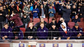 16/02/19 PARTIDO SEGUNDA DIVISION
 BARCELONA - REAL VALLADOLID
 Samuel Umtiti (23) FC Barcelona
 Jasper Cillessen (13) FC Barcelona
 Sergi Samper (-) FC Barcelona
 Arthur (8) FC Barcelona
 Jean-Clair Todibo (-) FC Barcelona
 Murillo (-) FC Barcelona BANQU