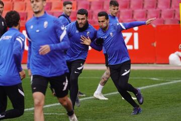 Jorge Molina y Montoro, durante un entrenamiento del Granada.