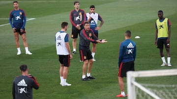 DVD 918 (08-10-18) Entrenamiento de la selección Española de Fútbol en la Ciudad del Fútbol de las Rozas. En el centro Luis Enrique. Foto: Uly Martín (Uly Martin).