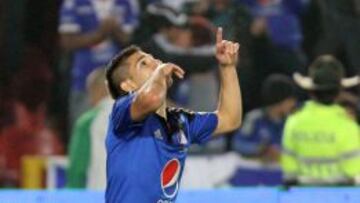 El jugador antioque&ntilde;o celebra y quiere un puesto en la titular albiazul. 