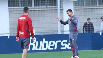 Lisci durante el entrenamiento de esta mañana.