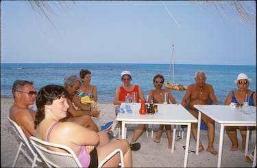 Turistas en la playa de Mallorca, 1989.