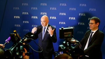 Infantino, durante un encuentro con la Prensa este viernes.