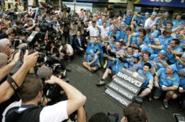 El 25 de septiembre de 2005, Fernando Alonso conquistó el primer Mundial de su carrera tras quedar tercero en el Gran Premio de Brasil.