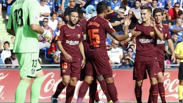 16/09/17  PARTIDO PRIMERA DIVISION
 GETAFE CF - FC BARCELONA
 PAULINHO GOL 1-2 ALEGRIA 
 DENIS SUAREZ