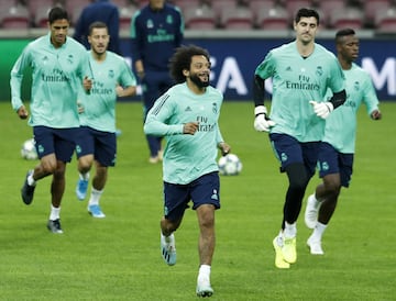 Marcelo, Courtois y Vinicius.