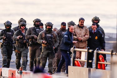 Nicolás Maduro durante el traslado al Tribunal. 