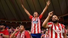 Los aficionados del Atl&eacute;tico en el encuentro ante el Eibar. 