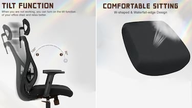 Ahorra 54 euros y evita dolores de espalda con esta silla ergonmica con reposacabezas