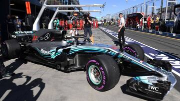 Lewis Hamilton, piloto de Mercedes, en el GP de Australia de F1 2018.
