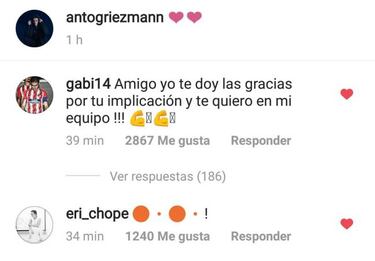 Griezmann le hace un guiño al Atleti con esta foto y Gabi le dice: "Te quiero en mi equipo"