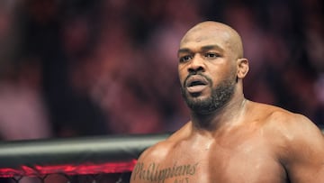 LAS VEGAS, NV - March 5: Jon Jones at T-Mobile Arena for UFC 285 -Jones vs Gane : Event on March 5, 2023 in Las Vegas, NV, United States.(Photo by Louis Grasse/PxImages/Icon Sportswire via Getty Images)