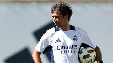 Raúl, en el primer entrenamiento de la pretemporada castillista 2024-25.