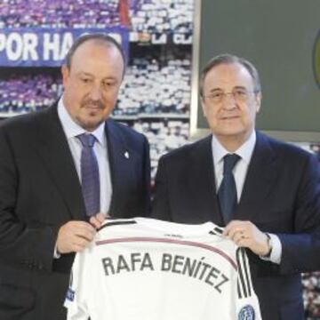 Rafa Benítez el día de su presentación junto a Florentino Pérez.