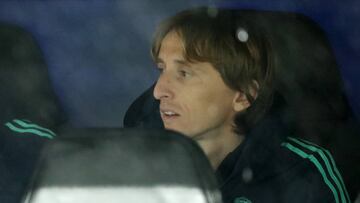 Modric, en el banquillo local del Santiago Bernabéu instantes antes de comenzar el partido de Champions que enfrentó a Real Madrid y PSG.