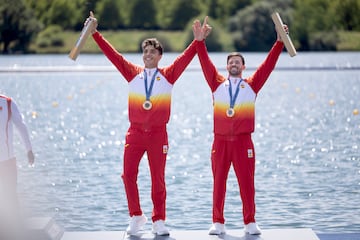 Joan Antoni Moreno y Diego Domínguez quedaron terceros con muchísima tensión, pero consiguieron una nueva medalla en el C-2 500. 