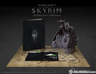 Libro de arte, DVD y estatua para la Collector's Edition de Skyrim