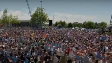 La hinchada del City enloquece en presentación de Haaland