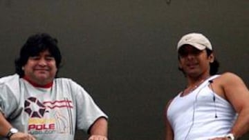 <b>EN COLOMBIA. </B>Maradona, en el hotel donde se aloja en Cartagena de Indias.