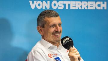 Guenther Steiner en la rueda de prensa de jefes de equipos en el GP de Austria 2022.
