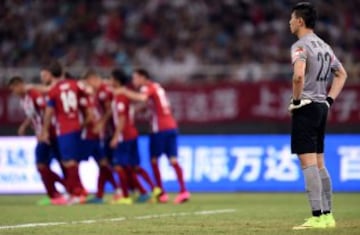 Celebración del tercer gol marcado por Fernando Torres.