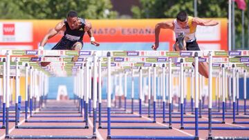 Orlando Ortega (izquierda ) y Asier Martínez (derecha) en la final de 110 en Getafe..