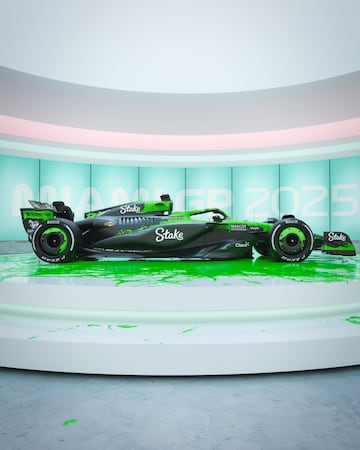 La escuder¨ªa suiza apuesta por un dise?o de manchas de pintura para los monoplazas de sus pilotos Nico H¨¹lkenberg y Gabriel Bortoleto.