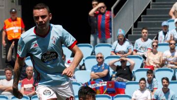 Iago Aspas celebrando un gol.