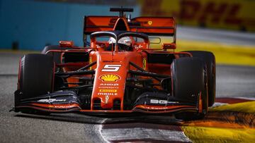 Sebastian Vettel (Ferrari SF90), ganador del GP de Singapur. F1 2019. 